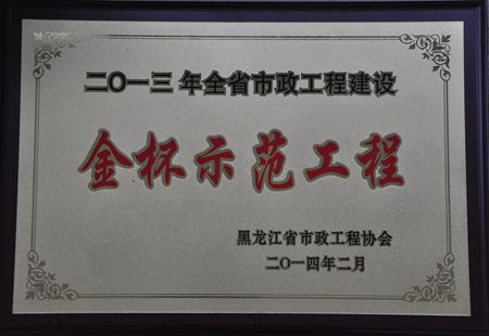 2013年全省市政工程建設金杯示范工程